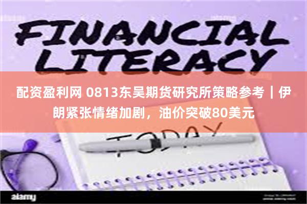 配资盈利网 0813东吴期货研究所策略参考｜伊朗紧张情绪加剧，油价突破80美元